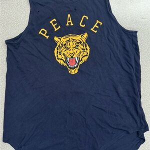 CHASER - Navy Tank Top with Tiger Graphic